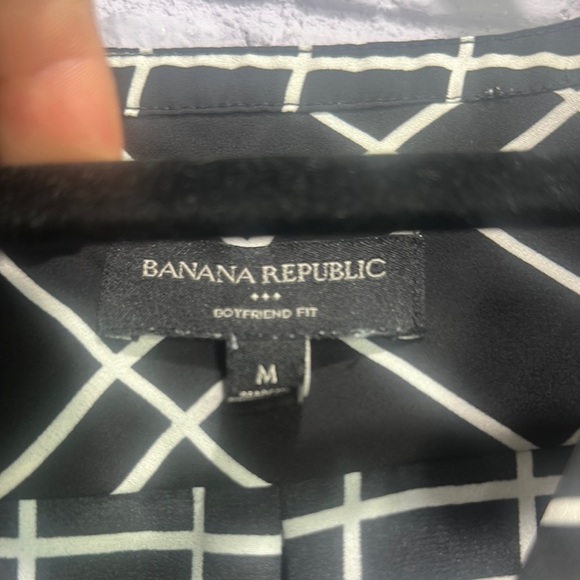 NWOT Women's Banana Republic Black and White Checkered Top size M - Picture 2 of 5